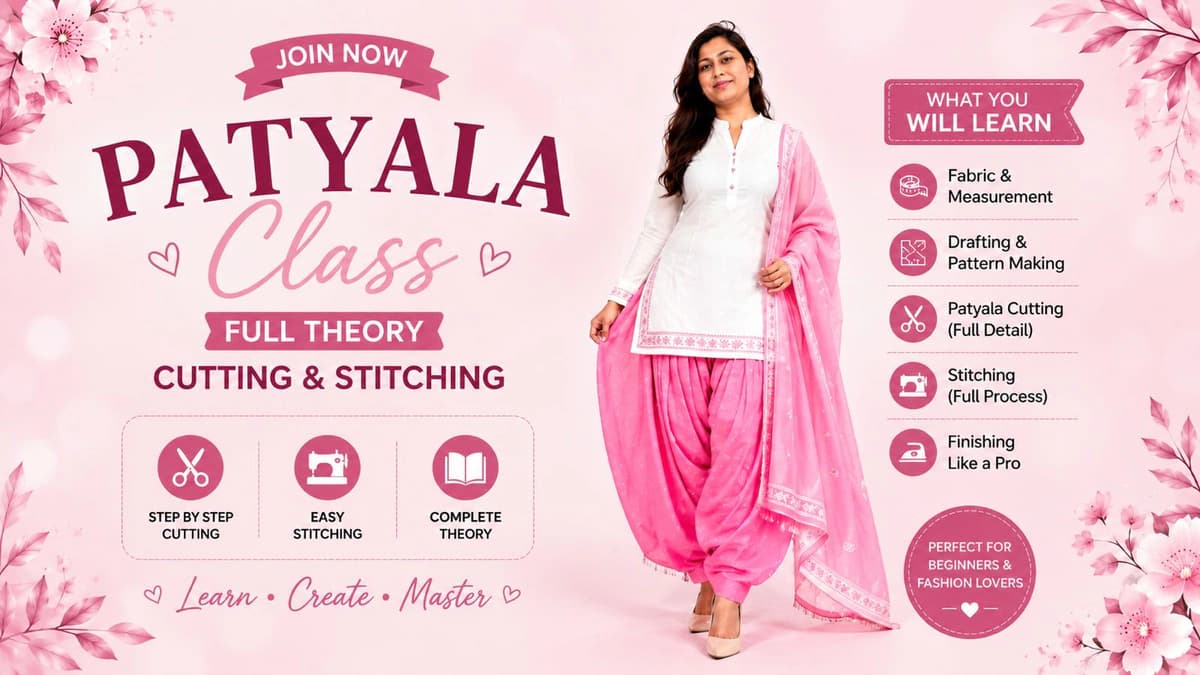 Patyala & Salwar Cutting, Stitching & Perfect Fitting Course