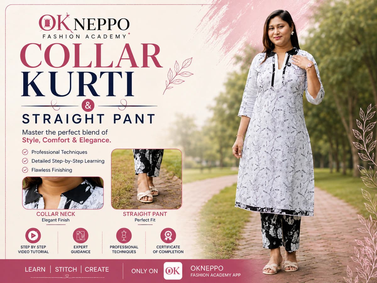 Collar kurti with Straight pant