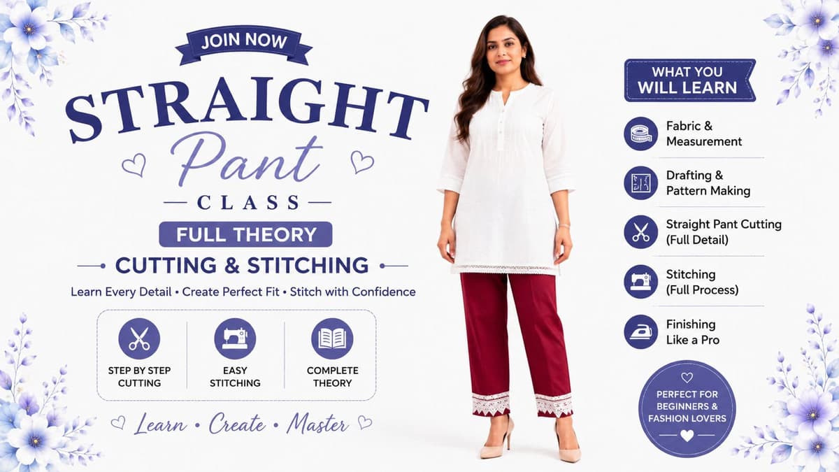 Straight Pant Theory, Pattern Cutting & Stitching Course