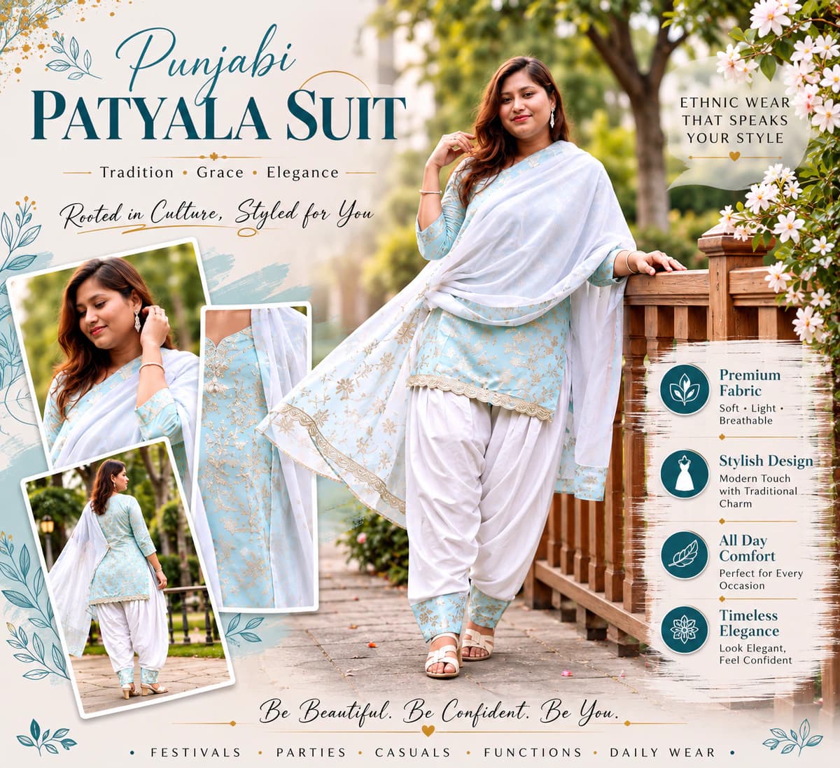 Stylish Panjabi Suit & Patyala Salwar Complete Stitching Course