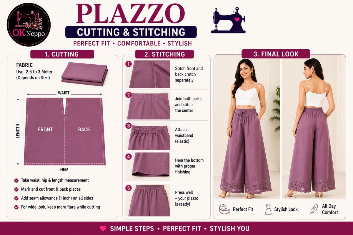 Plazzo Cutting, Stitching & Final Look
