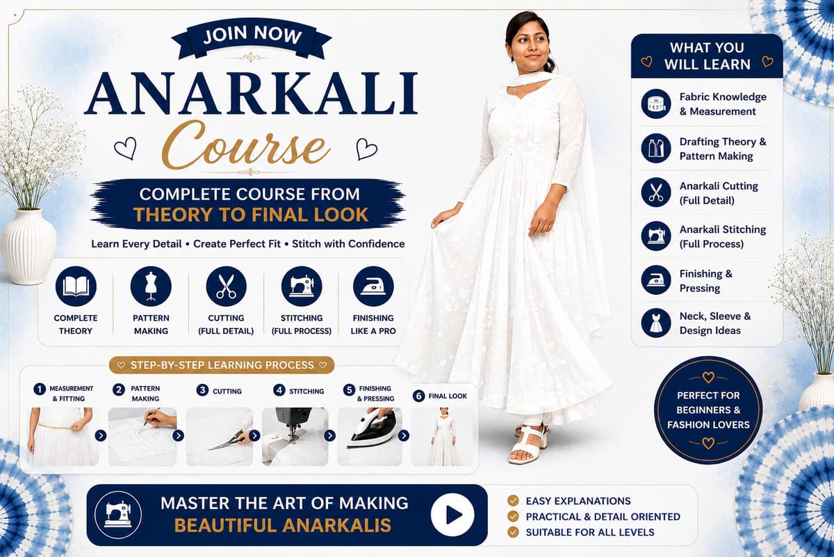 Anarkali Cutting, Stitching & Final Look Course