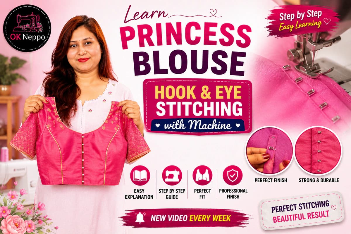 Princess Blouse Hook & Eye Stitching with Machine
