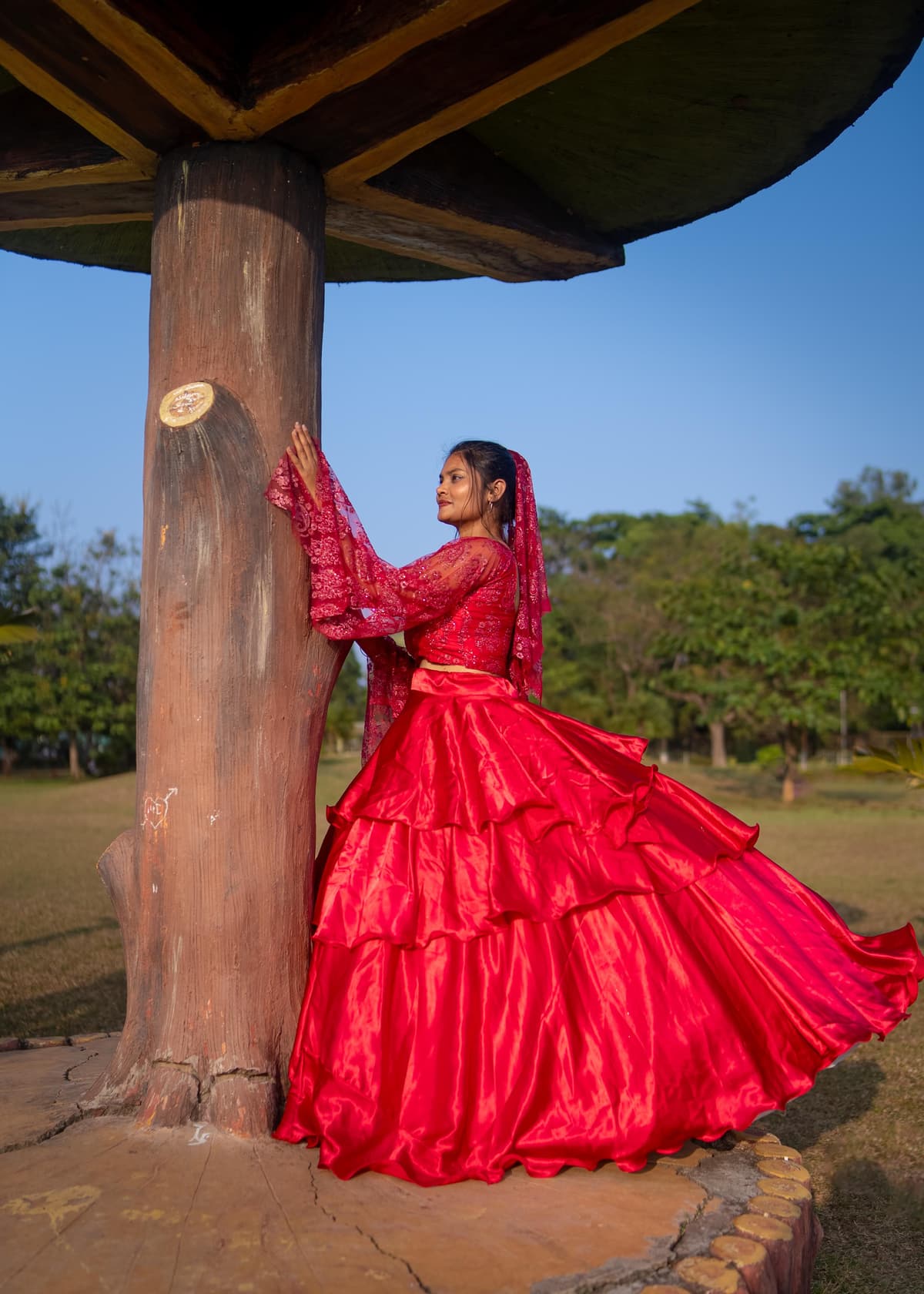 Scarlet Serenade Lehenga Set | Red Lahenga